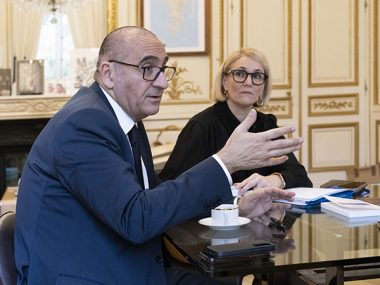 Le ministre de l'Intérieur, Laurent Nuñez, et sa ministre déléguée, Marie-Pierre Vedrenne, le 19 novembre 2025.