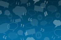 Speech and thought bubbles with quote marks suitable as a backgr