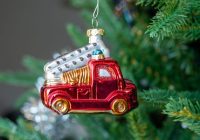 Christmas tree with decorations. Holiday, decor. Including variety of Christmas toys.