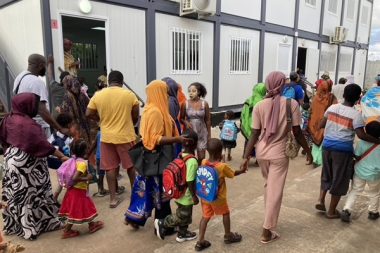 A 7h, les enfants rejoignent leurs classes dans les Algeco installés dans la cour de la maternelle de l’école élémentaire Maricajo Lamir