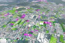 Illustration de l’analyse du potentiel foncier de la ville de Cayenne, cheflieu
de la Guyane (foncier disponible, recherche de dents creuses, fonds
de parcelles aménageables...