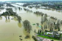 ©PHOTOPQR/SUD OUEST/Fabien Cottereau ; Langon ; 18/02/2026 ; Crues et inondations en Gironde / Pedro / Vues aÈriennes de la ville de Langon sous les eaux avec la collaboration de VUDEN'O
 
Langon, France, feb 18th 2026 Floods due to Pedro storm (MaxPPP TagID: maxbestof341201.jpg) [Photo via MaxPPP]
