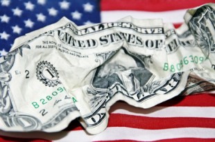Billet de 1 dollar froissé