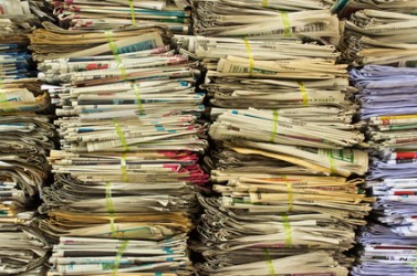 Pile of old paper for recycling