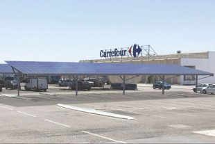 Le projet Urbasolar sur le parking du Carrefour de Lattes (34), en image de synthèse.