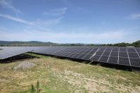 Non loin de Fessenheim, 21 000 panneaux solaires posés sur des longrines en béton ont permis de revaloriser 12 hectares d’un terrain abandonné.