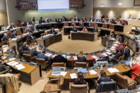 Le premier conseil de Christine Bost, maire (PS) d’Eysines, à la présidence de Bordeaux métropole, en 2024.