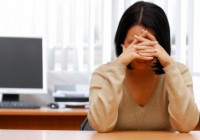 Young woman. Human Sense of shame.